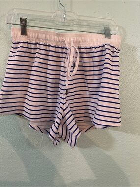Sea Level Swim Striped Beach Shorts White Blue Size S